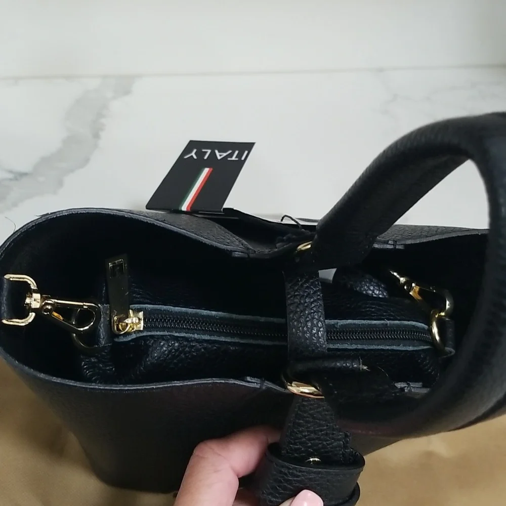 NWT! 🇮🇹 DV Diva’s bucket/Crossbody bag genuine leather - Picture 3 of 10